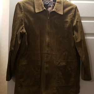 Olive Green Genuine Suede Jacket